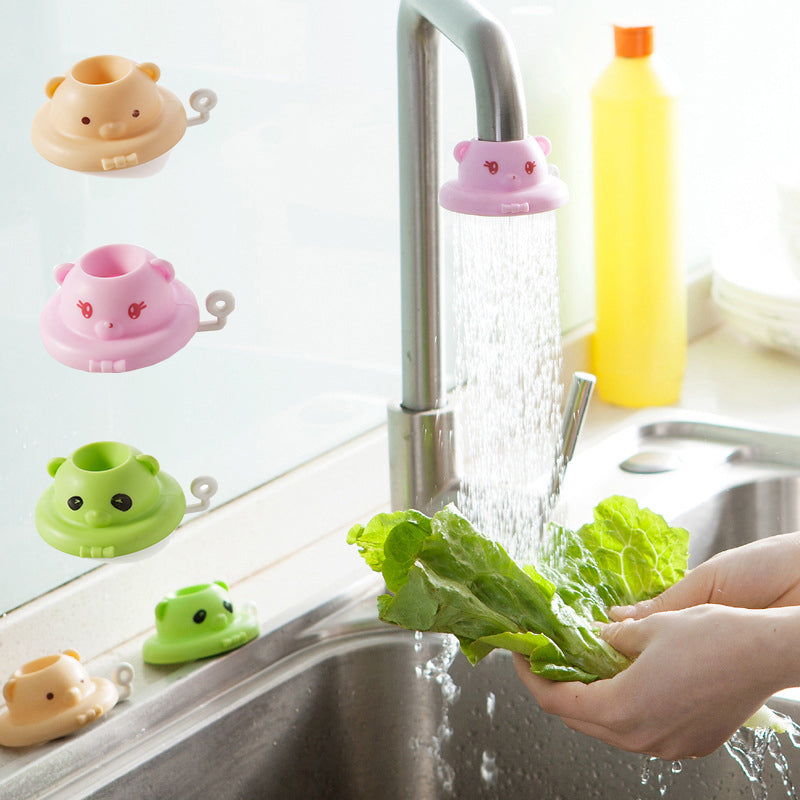 Cartoon faucet shower filter water saving splash splash head kitchen tap nozzle water saving 360 degree rotating bathroom