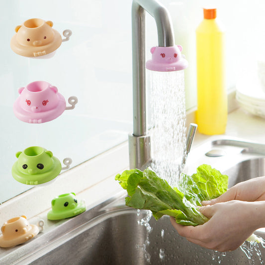 Cartoon faucet shower filter water saving splash splash head kitchen tap nozzle water saving 360 degree rotating bathroom