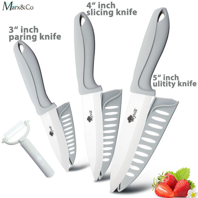 Ceramic Knife 3 4 5 6 inch Knives Kitchen Set White Blade Chef Utility Paring Vegetable Slicing Ceramic Knives With Peeler Set