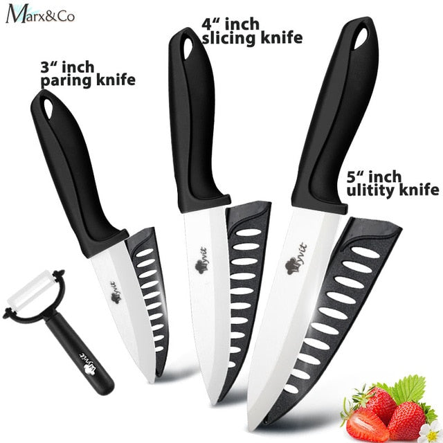 Ceramic Knife 3 4 5 6 inch Knives Kitchen Set White Blade Chef Utility Paring Vegetable Slicing Ceramic Knives With Peeler Set