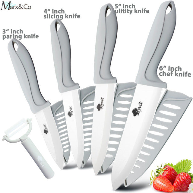 Ceramic Knife 3 4 5 6 inch Knives Kitchen Set White Blade Chef Utility Paring Vegetable Slicing Ceramic Knives With Peeler Set