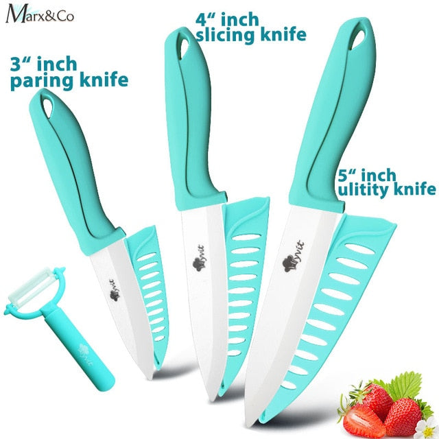 Ceramic Knife 3 4 5 6 inch Knives Kitchen Set White Blade Chef Utility Paring Vegetable Slicing Ceramic Knives With Peeler Set