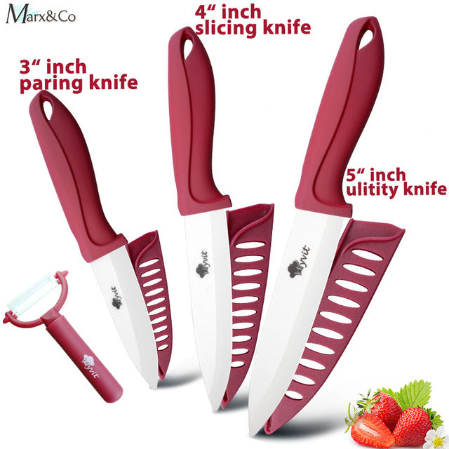 Ceramic Knife 3 4 5 6 inch Knives Kitchen Set White Blade Chef Utility Paring Vegetable Slicing Ceramic Knives With Peeler Set