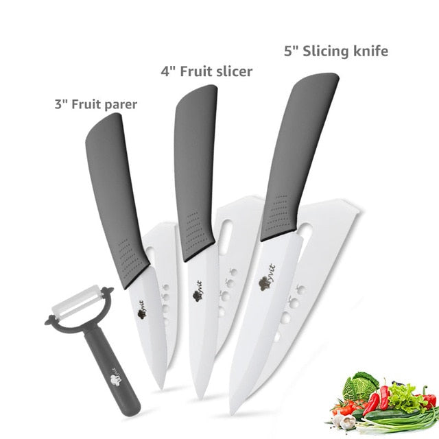 Ceramic Knives Kitchen knives 3 4 5 6 inch Chef knife Cook Set+peeler white zirconia blade Multi-color Handle High Quality