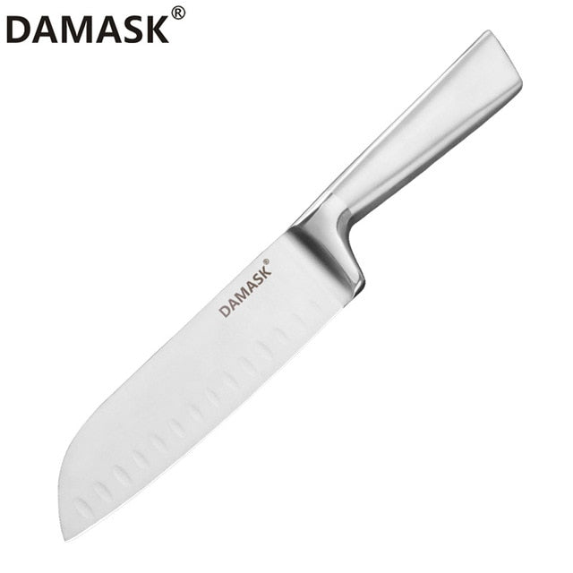 DAMASK Brand Stainless Steel Kitchen Knife Set Chef Cooking Knives 3Cr13 High Hardness Blade Light Weight Handle Cleaver Gyutou