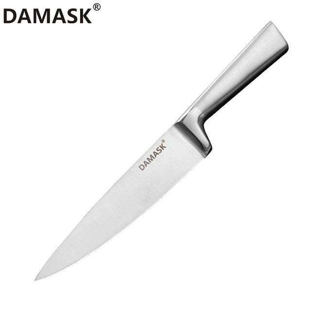 DAMASK Brand Stainless Steel Kitchen Knife Set Chef Cooking Knives 3Cr13 High Hardness Blade Light Weight Handle Cleaver Gyutou