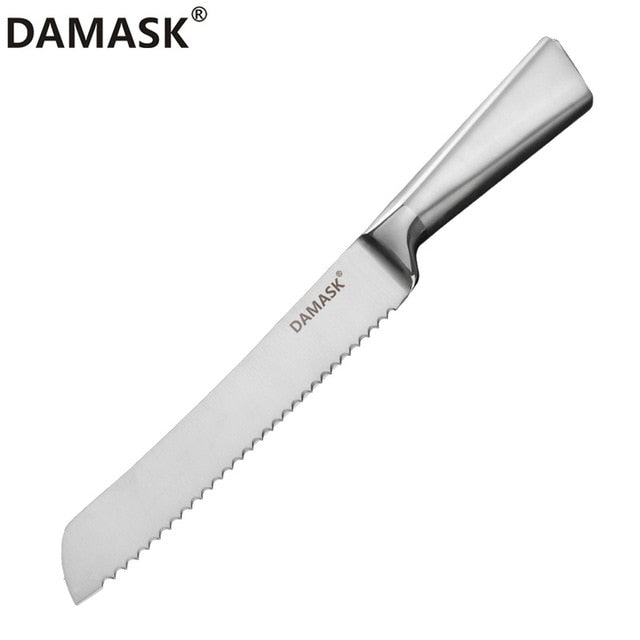 DAMASK Brand Stainless Steel Kitchen Knife Set Chef Cooking Knives 3Cr13 High Hardness Blade Light Weight Handle Cleaver Gyutou