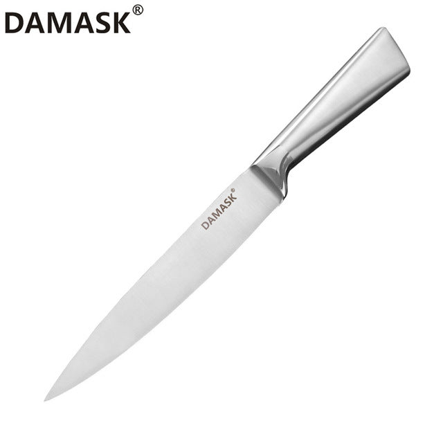 DAMASK Brand Stainless Steel Kitchen Knife Set Chef Cooking Knives 3Cr13 High Hardness Blade Light Weight Handle Cleaver Gyutou