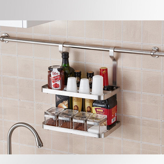 DIY Stainless Steel Kitchen Storage Rack Dish Rack Cutting Boards Stand 304 Stainless Steel Wall Mounted Kitchen Accessories