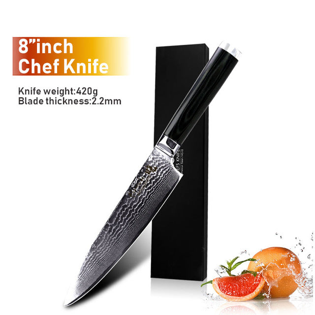 Damascus Knives Chef Knife Japanese Kitchen Knife Damascus VG10 67 Layer Stainless Steel Knives Ultra Sharp Micarta Handle