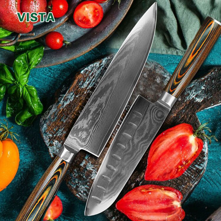 Damascus Knives DV8 67 Layer Chef Knife Japanese Kitchen Knife Damascus Stainless Steel Knives Ultra Sharp Micarta Handle