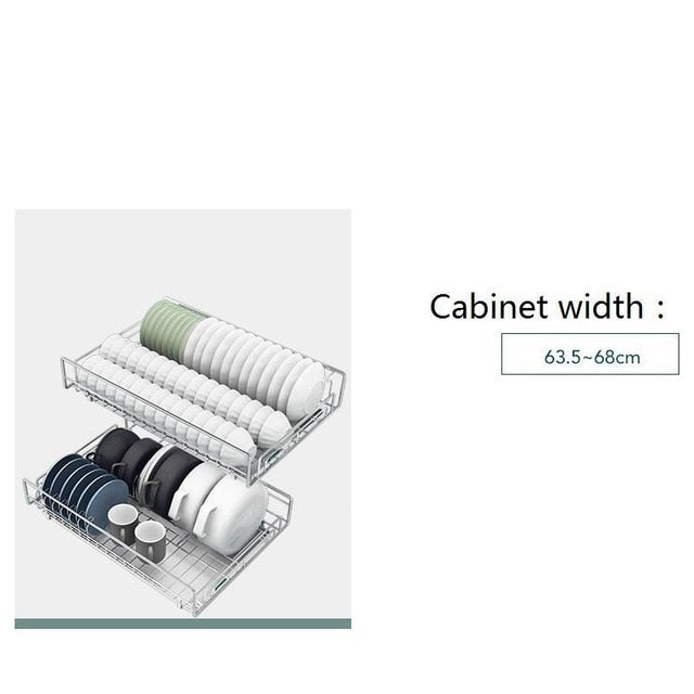 De Cosina Accessories Organizer Drawer For Organizador Armario Dish Stainless Steel Cocina Rack Cuisine Kitchen Cabinet Basket