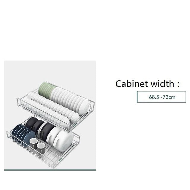De Cosina Accessories Organizer Drawer For Organizador Armario Dish Stainless Steel Cocina Rack Cuisine Kitchen Cabinet Basket