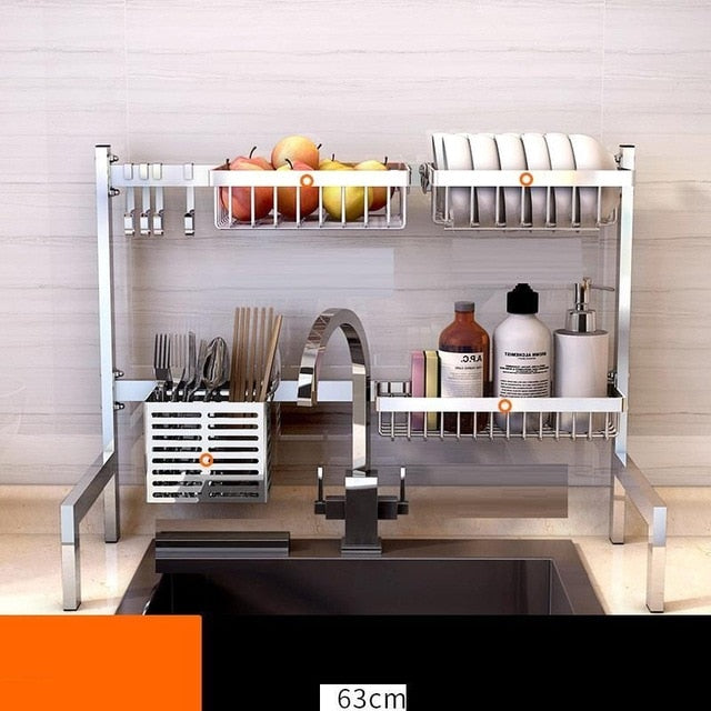 De Sink Accessories Cosina Almacenamiento Dish Drainer Stainless Steel Cocina Mutfak Rack Cozinha Cuisine Kitchen Organizer