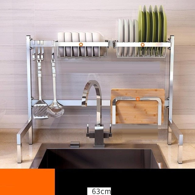 De Sink Accessories Cosina Almacenamiento Dish Drainer Stainless Steel Cocina Mutfak Rack Cozinha Cuisine Kitchen Organizer