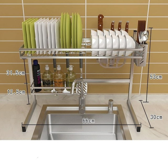 Drying Keuken Dish Drainer Organizadores De Especias Stainless Steel Organizador Rack Cocina Cuisine Mutfak Kitchen Organizer