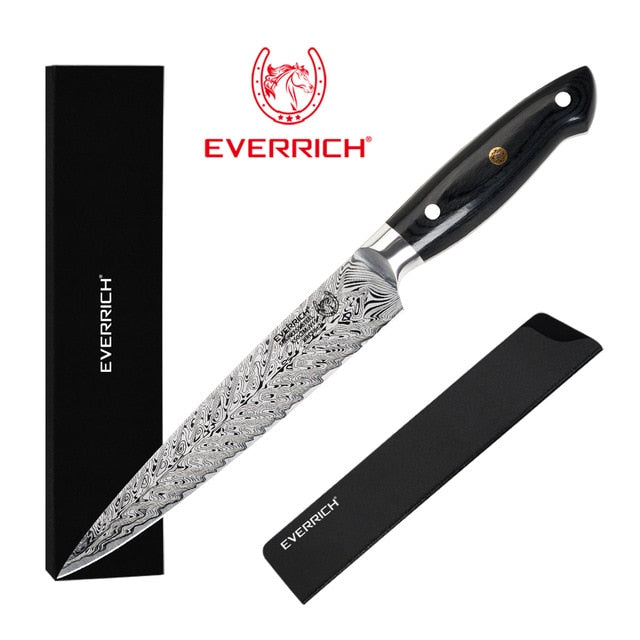 Everrich Kitchen Knife Set Stainless Steel Blades Damascus Laser Chef Knife Santoku Utility Paring Cooking Tools kitchen Knives