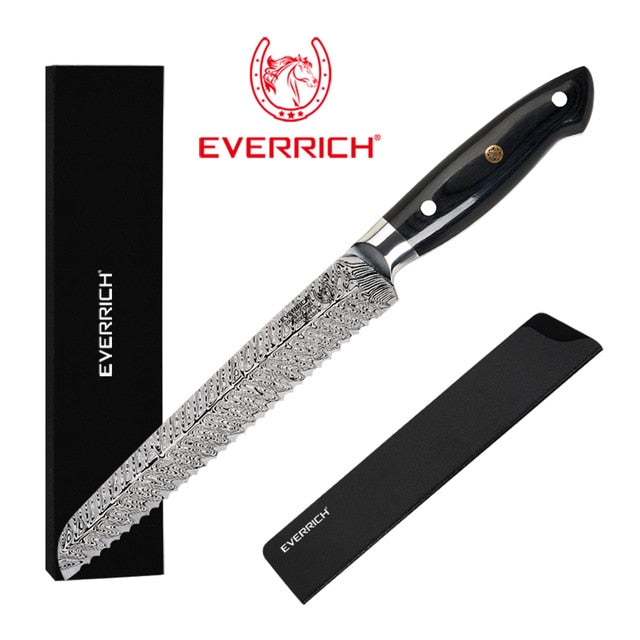 Everrich Kitchen Knife Set Stainless Steel Blades Damascus Laser Chef Knife Santoku Utility Paring Cooking Tools kitchen Knives