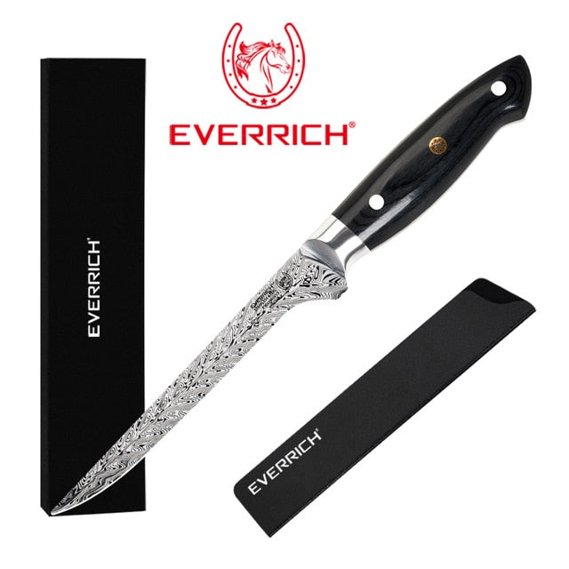 Everrich Kitchen Knife Set Stainless Steel Blades Damascus Laser Chef Knife Santoku Utility Paring Cooking Tools kitchen Knives