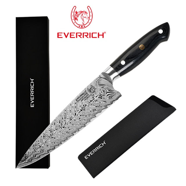 Everrich Kitchen Knife Set Stainless Steel Blades Damascus Laser Chef Knife Santoku Utility Paring Cooking Tools kitchen Knives