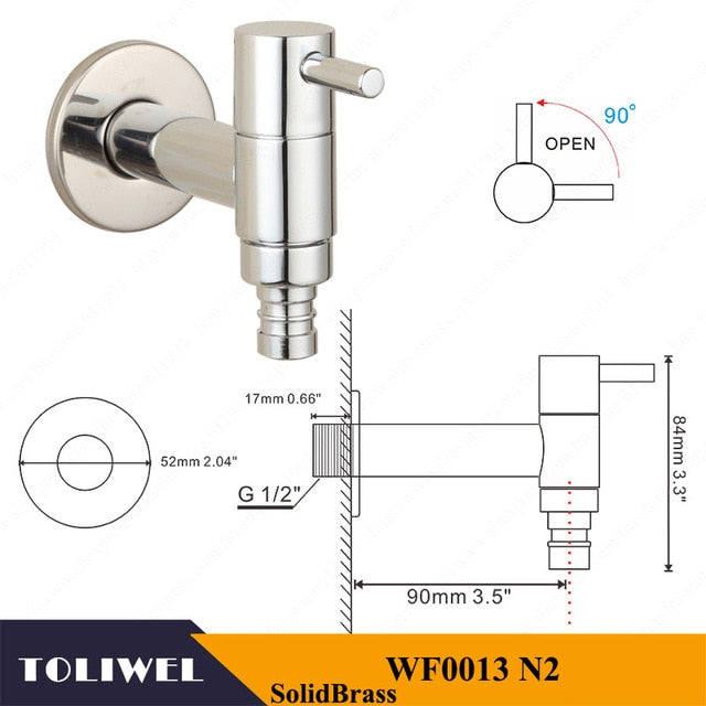 Extra Long Polished Chrome Laundry Bathroom Wetroom Kitchen  Wall Mounted Sink Faucet Tap Spigot Bibcocks