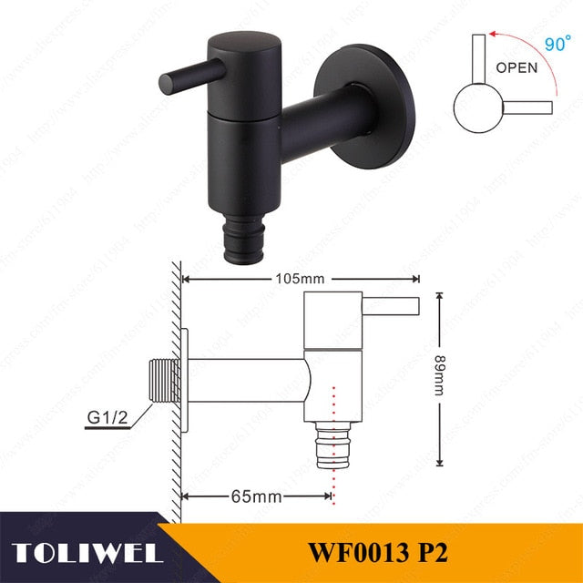 Extra Long Polished Chrome Laundry Bathroom Wetroom Kitchen  Wall Mounted Sink Faucet Tap Spigot Bibcocks