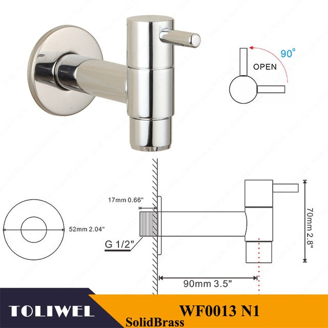 Extra Long Polished Chrome Laundry Bathroom Wetroom Kitchen  Wall Mounted Sink Faucet Tap Spigot Bibcocks