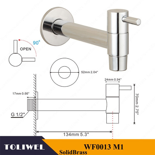 Extra Long Polished Chrome Laundry Bathroom Wetroom Kitchen  Wall Mounted Sink Faucet Tap Spigot Bibcocks