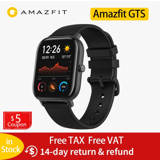 Global Version Amazfit GTS Smart Watch 14 Days Battery life Huami  GPS sport watch  Heart Rate 5ATM Waterproof Smartwatch