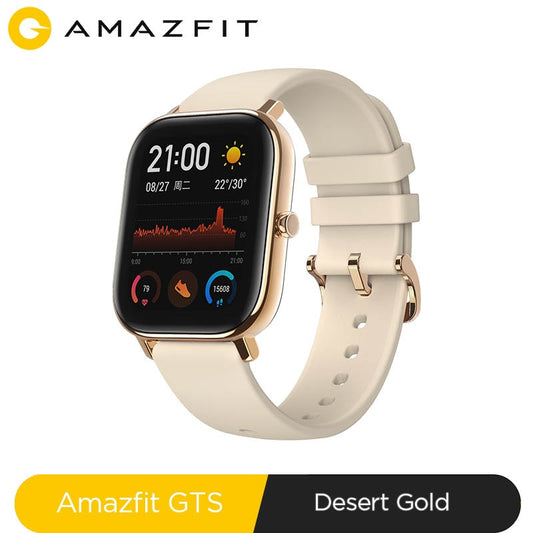 Global Version Amazfit GTS Smart Watch 5ATM Waterproof Smartwatch 14Days Battery GPS Music Control Leather Silicon Strap