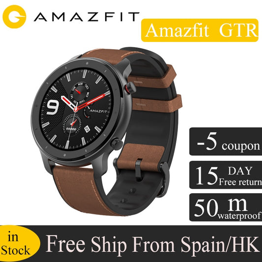 Global Version Huami Amazfit GTR 47mm GPS Smart Watch Men 5ATM Waterproof Smartwatch 24 Days Battery AMOLED Screen 12 Sport Mode