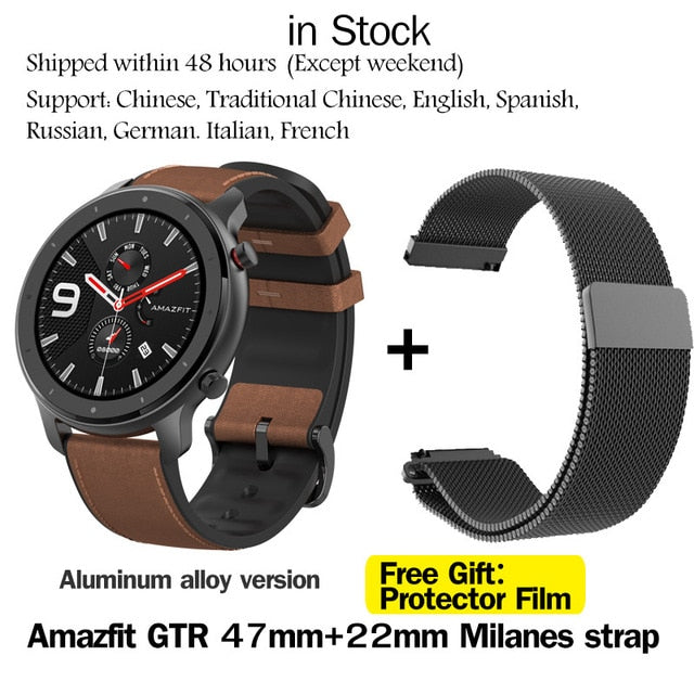 Global version amazfit gtr 47mm smart watch AMOLED Screen 24-Day battery life GPS watch 50ATM waterproof Swimming