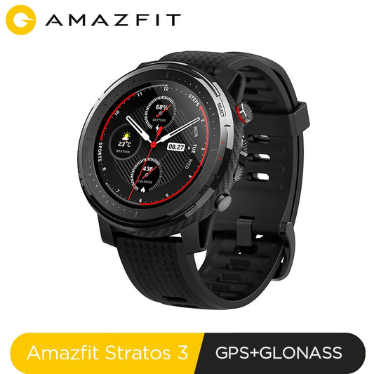 IN Stock Global Version New Amazfit Stratos 3 Smart Watch GPS 5ATM Bluetooth Music Dual Mode 14 Days Smartwatch For Xiaomi 2019