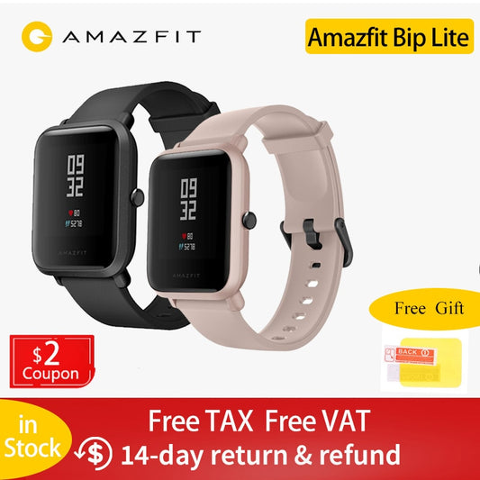 In Stock Global Version Amazfit Bip Lite Smart Watch 45-Day Battery Life 3ATM Water-resistance Smartwatch For Xiaomi New