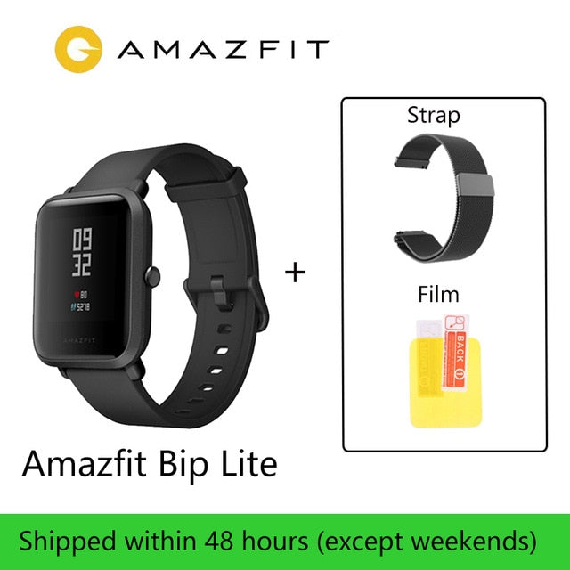 In Stock Global Version Amazfit Bip Lite Smart Watch 45-Day Battery Life 3ATM Water-resistance Smartwatch For Xiaomi New