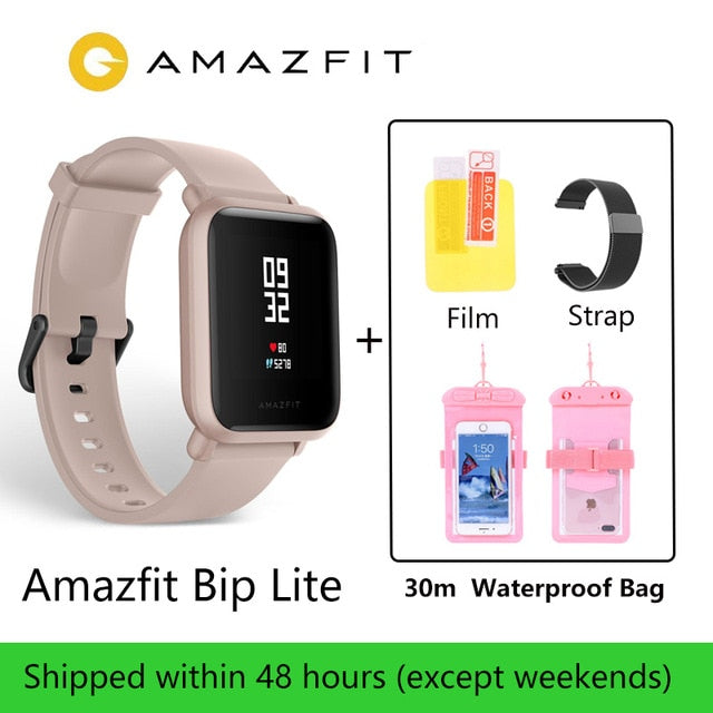 In Stock Global Version Amazfit Bip Lite Smart Watch 45-Day Battery Life 3ATM Water-resistance Smartwatch For Xiaomi New