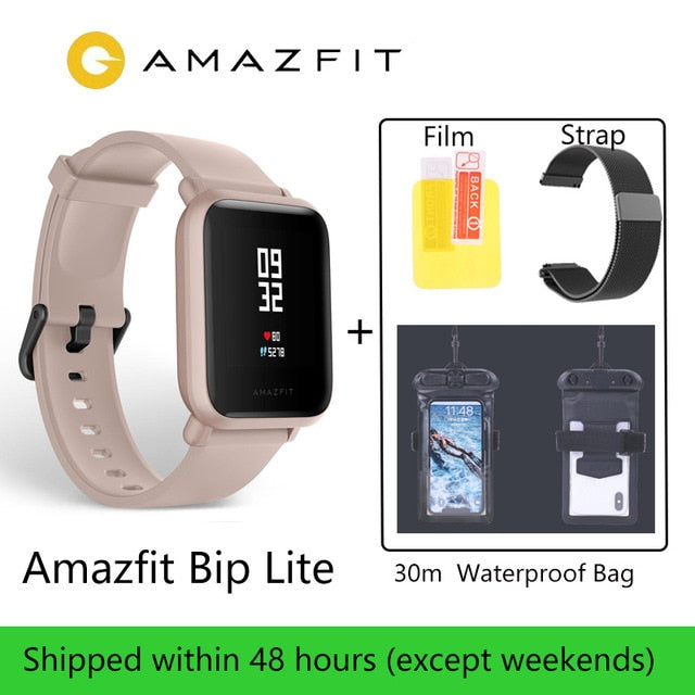 In Stock Global Version Amazfit Bip Lite Smart Watch 45-Day Battery Life 3ATM Water-resistance Smartwatch For Xiaomi New