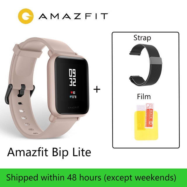 In Stock Global Version Amazfit Bip Lite Smart Watch 45-Day Battery Life 3ATM Water-resistance Smartwatch For Xiaomi New
