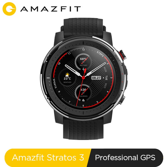 In Stock New Amazfit Stratos 3 Smart Watch GPS 5ATM Bluetooth Music Dual Mode 14 Days Battery Smartwatch For Xiaomi 2019