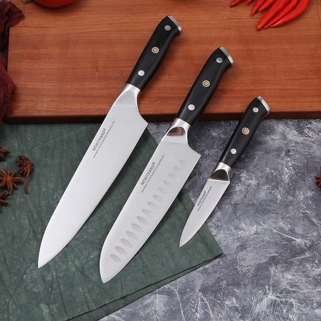 Japanese Kitchen Knives 8 inch Chef Knife Set Germany 1.4116 High Carbon Steel Santoku Fishing Sharp Cooking Knife Handmade