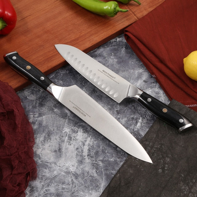 Japanese Kitchen Knives 8 inch Chef Knife Set Germany 1.4116 High Carbon Steel Santoku Fishing Sharp Cooking Knife Handmade