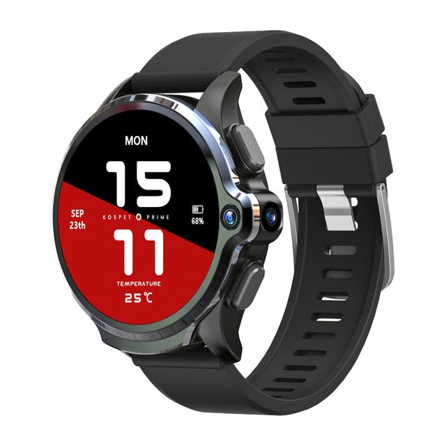 KOSPET Prime 4G Smart Watch1.6 inch 1260mAh Battery Face ID Unlock 3GB 32GB Dual Camera GPS/GLONASS Android Watch Phone for Men