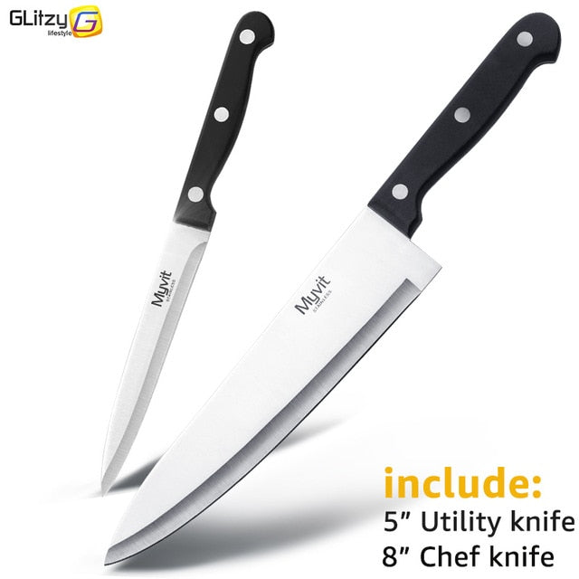 Kitchen Knife 3.5 5 8 8 inch knives Chef Set 3CR13 420C High Carbon Stainless Steel Vegetable Utility Slicing Carving Fruit Tool