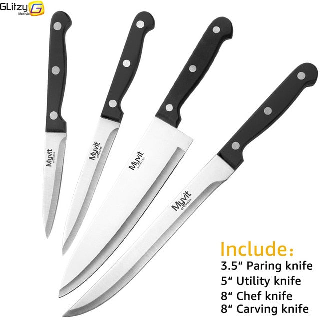 Kitchen Knife 3.5 5 8 8 inch knives Chef Set 3CR13 420C High Carbon Stainless Steel Vegetable Utility Slicing Carving Fruit Tool
