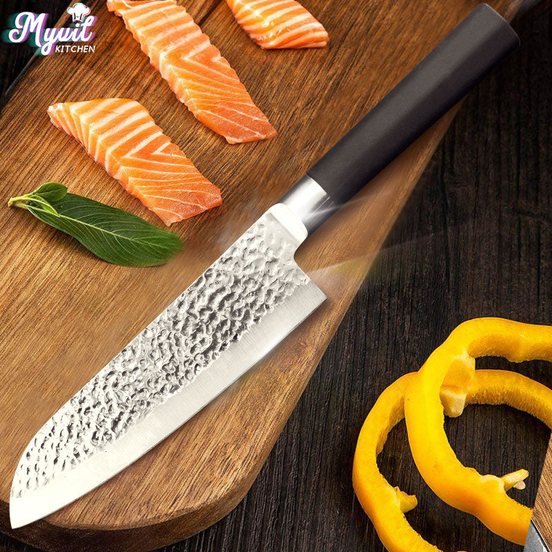 Kitchen Knife 7 Inch Chef Knives Japanese Utility Santoku Knife Meat Cleaver 50Cr15 420 High Carbon Stainless Steel dropshipping