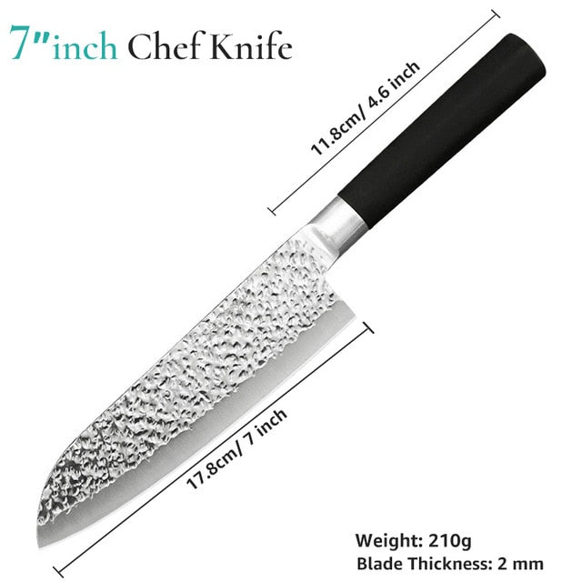 Kitchen Knife 7 Inch Chef Knives Japanese Utility Santoku Knife Meat Cleaver 50Cr15 420 High Carbon Stainless Steel dropshipping