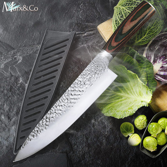 Kitchen Knife 8 inch Chef 7CR17 440C German Stainless Steel Japanese Knives Meat Cleaver Slicer Utility Santoku Knife Tool Set