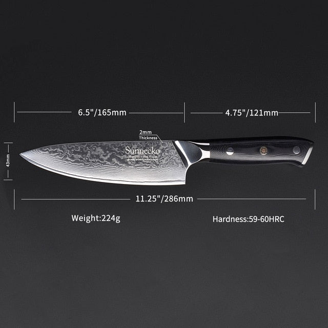 Kitchen Knife Chef Knives 6.5/ 8 inch Japanese Damascus VG10 Super Steel Core Sharp G10 Handle Vegetable Chef's Cutter Tools