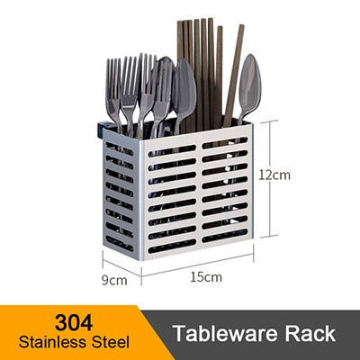 Kitchen Organizer Stainless Steel Kitchen Plate Dish Cutlery Cup Drain Rack Kitchen Shelf Rack Drying Drain Storage Holders