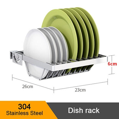 Kitchen Organizer Stainless Steel Kitchen Plate Dish Cutlery Cup Drain Rack Kitchen Shelf Rack Drying Drain Storage Holders